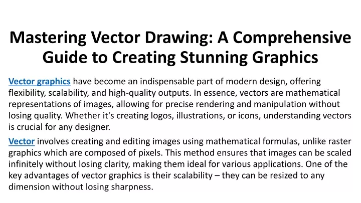 mastering vector drawing a comprehensive guide to creating stunning graphics