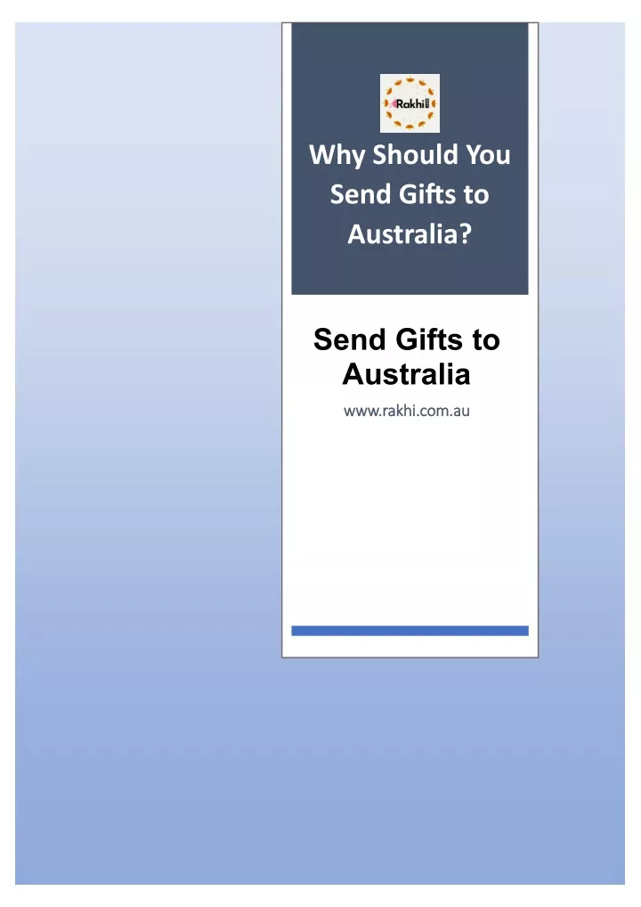 why should you send gifts to australia