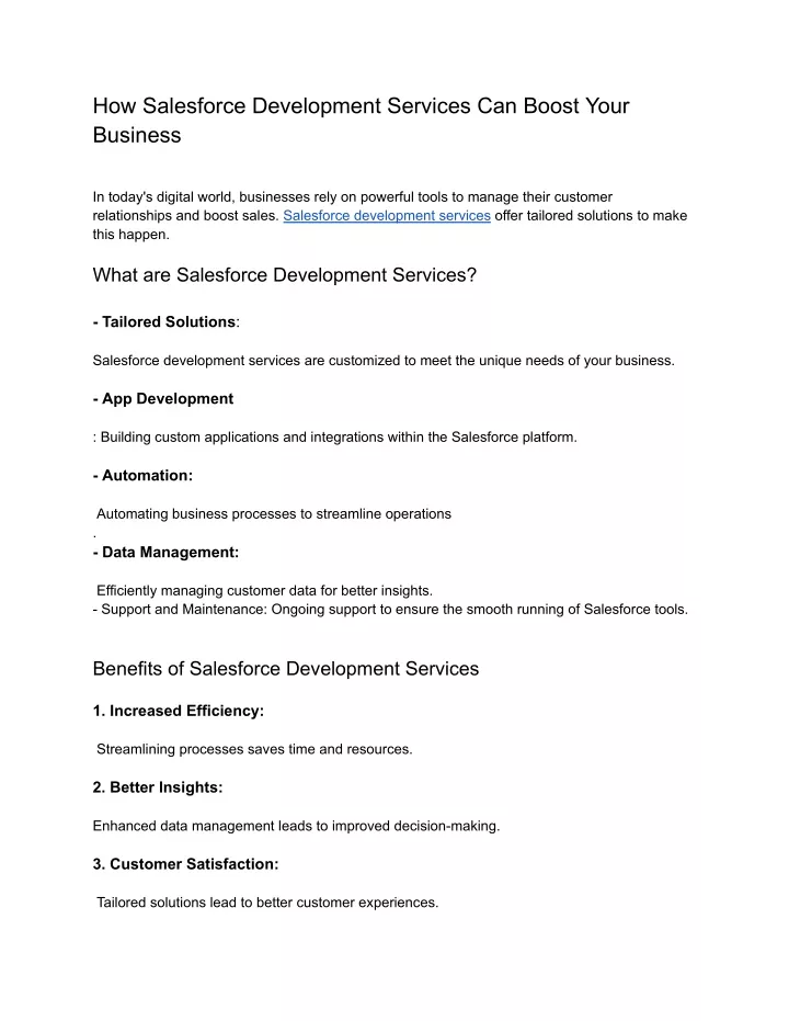 how salesforce development services can boost