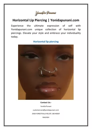 Horizontal Lip Piercing Yonidapunani