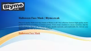 Halloween Face Mask | Blyme.co.uk