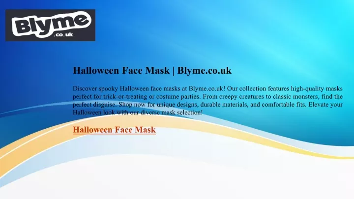 halloween face mask blyme co uk