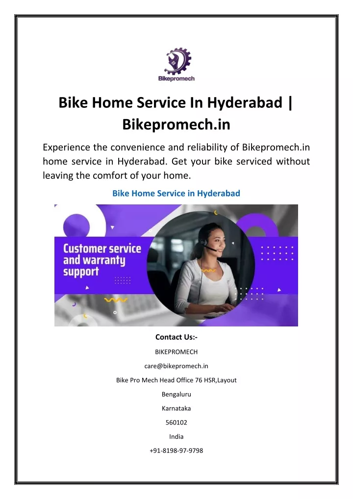 bike home service in hyderabad bikepromech in