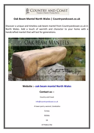 Oak Beam Mantel North Wales  Countryandcoast.co.uk
