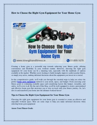 How to Choose the Right Gym Equipment for Your Home Gym (1) (1)