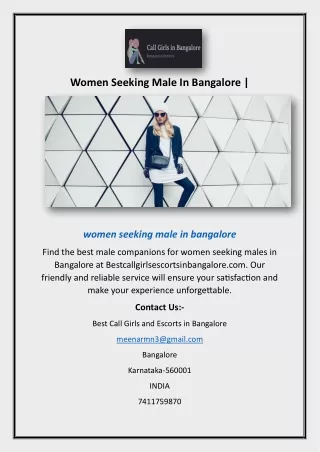 Women Seeking Male In Bangalore | Bestcallgirlsescortsinbangalore.com