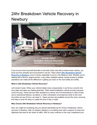 24hr Breakdown Vehicle Recovery in Newbury