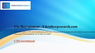 Cto Recruitment | Edenthorpesearch.com