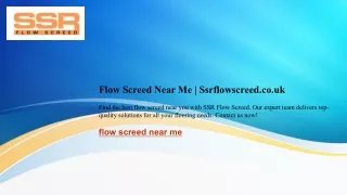 Flow Screed Near Me | Ssrflowscreed.co.uk