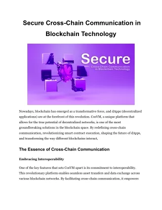 Secure Cross-Chain Communication in Blockchain Technology