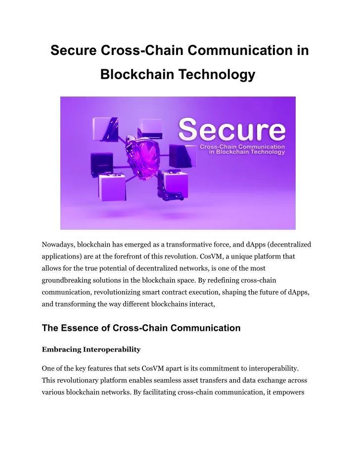 secure cross chain communication in