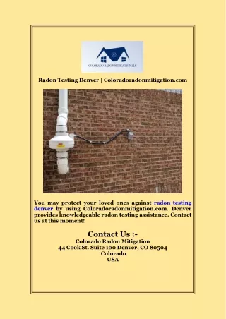 radon testing denver coloradoradonmitigation com