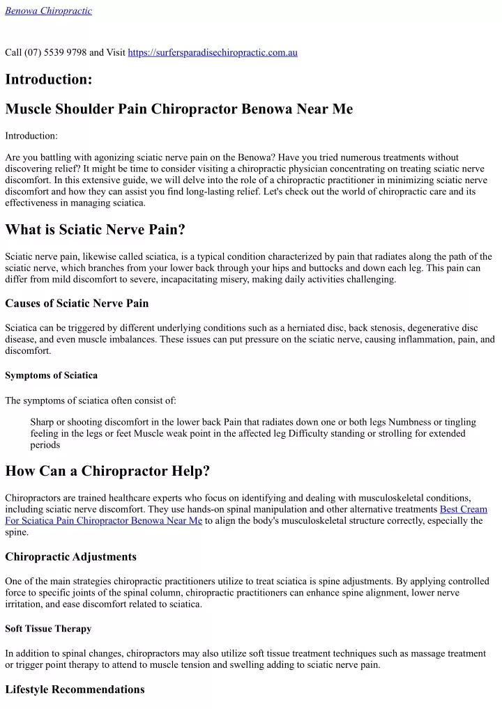 benowa chiropractic