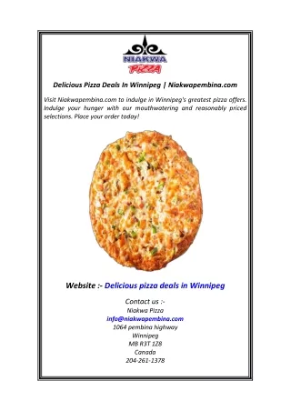 Delicious Pizza Deals In Winnipeg  Niakwapembina.com
