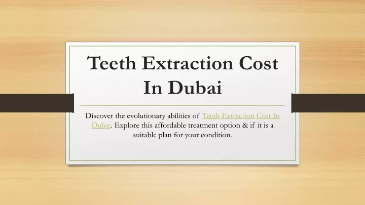 teeth extraction cost in dubai