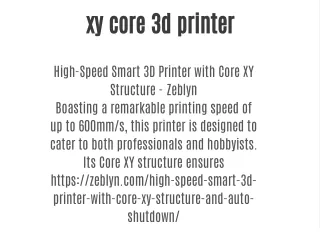 xy core 3d printer
