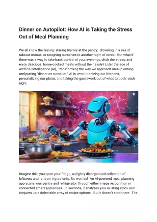 Dinner on Autopilot: How AI is Taking the Stress Out of Meal Planning