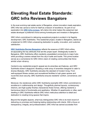 Elevating Real Estate Standards_ GRC Infra Reviews Bangalore (1)