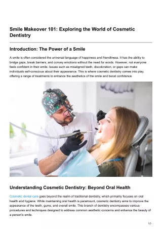 Smile Makeover 101 Exploring the World of Cosmetic Dentistry