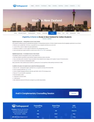 Eligibility For Studying In New Zealand - Collegepond