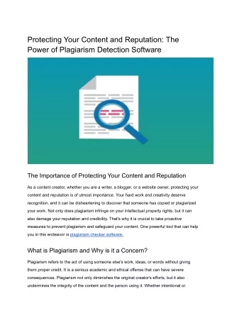 Protecting Your Content and Reputation_ The Power of Plagiarism Detection Software