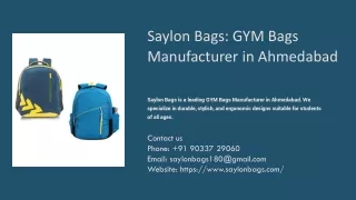 GYM Bags Manufacturer in Ahmedabad, Best GYM Bags Manufacturer in Ahmedabad