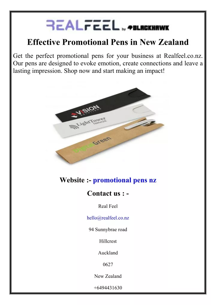 effective promotional pens in new zealand