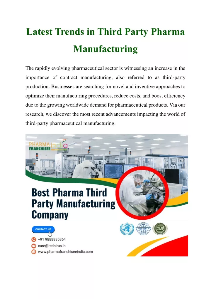 latest trends in third party pharma