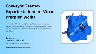 Conveyor Gearbox Exporter in Jordan, Best Conveyor Gearbox Exporter in Jordan