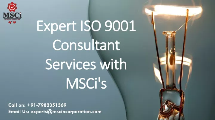 expert iso 9001 consultant services with msci s