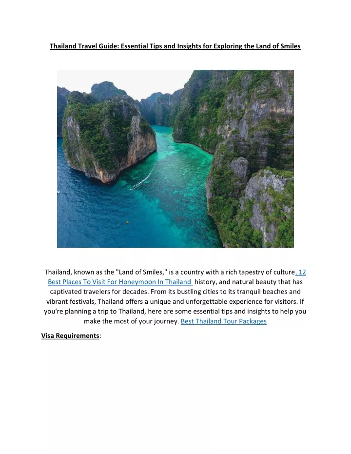 thailand travel guide essential tips and insights