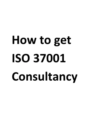 How to get ISO 37001 Consultancy