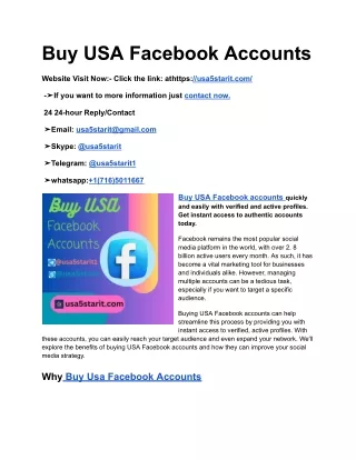 Buy USA Facebook Accounts