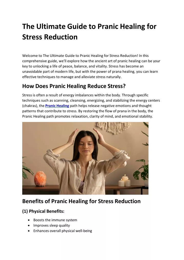 the ultimate guide to pranic healing for stress reduction