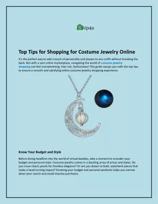 Top Tips for Shopping for Costume Jewelry Online