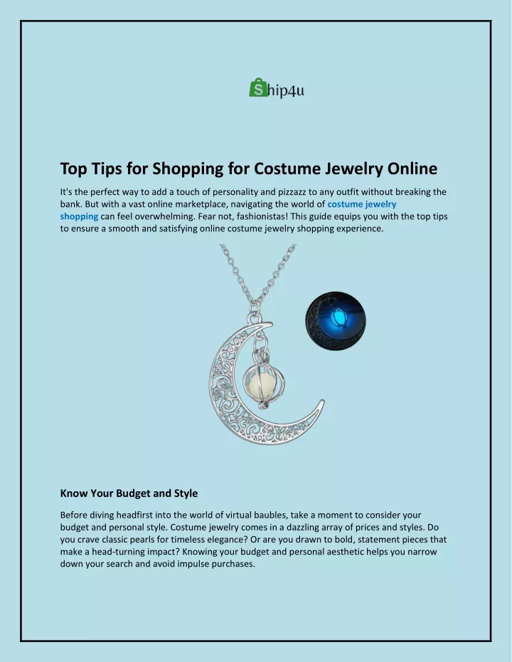 top tips for shopping for costume jewelry online