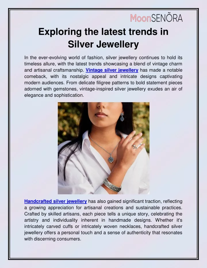 exploring the latest trends in silver jewellery