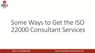 some ways to get the iso 22000 consultant services