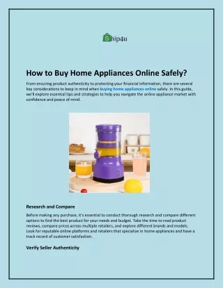 How to Buy Home Appliances Online Safely?