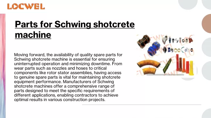 parts for schwing shotcrete machine