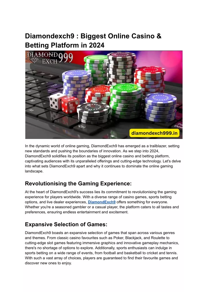 diamondexch9 biggest online casino betting