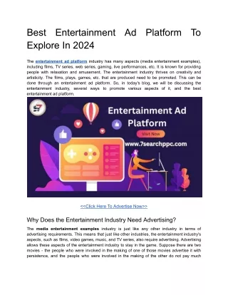 Best Entertainment Ad Platform To Explore In 2024
