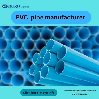 PVC pipe manufacturer | DuroPipe