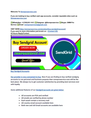 best services Buy Sendgrid Account