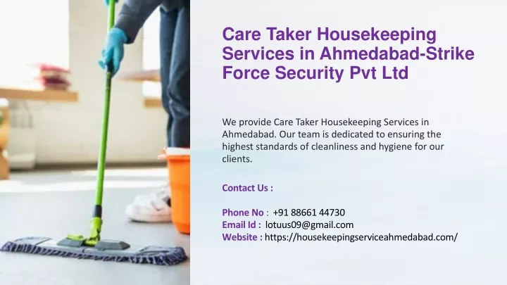 care taker housekeeping services in ahmedabad