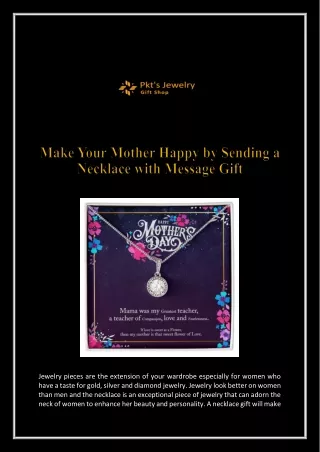 Make Your Mother Happy by Sending a Necklace with Message Gift