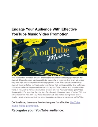 Engage Your Audience With Effective YouTube Music Video Promotion