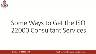 Some Ways to Get the ISO 22000 Consultant