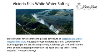 Victoria falls white water rafting