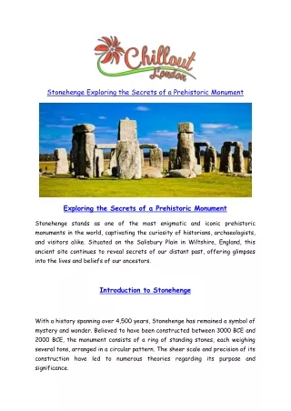 Stonehenge Exploring the Secrets of a Prehistoric Monument